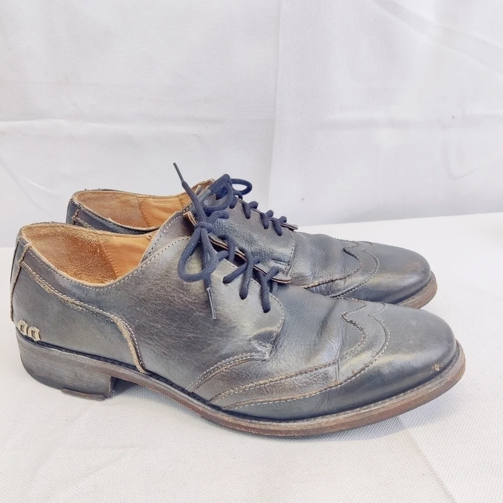 Bed Stu Men’s Wingtip Derby Oxford Shoes Sz 10.5 Distressed Leather Vibram Sole